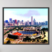 Poster Chicago Skyline Wrigley Field (Devant)