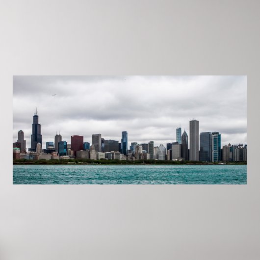 Poster Chicago skylinechicago, skyline, aérien, architect (Devant)