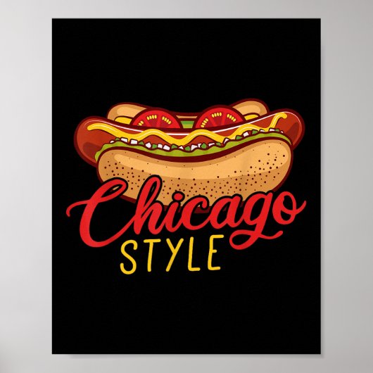 Poster Chicago Style Best Hot Dog Cadeau Hotdog (Devant)