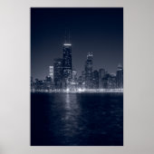 Poster Chicago Sur Le Lac, Noir & Blanc (Devant)