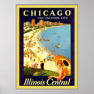 Poster Chicago ~ The Vacation City ~ Vintage Travel
