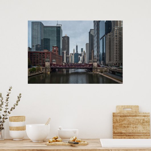 Poster Chicago View, photographie colorée (Cuisine)