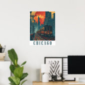 Poster Chicago vintage (Bureau à domicile)