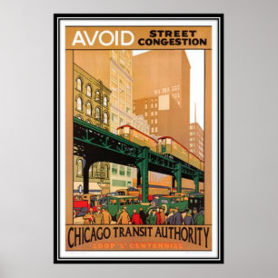Poster Chicago vintage, Etats-Unis -