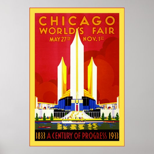 Poster Chicago ~ Vintage voyage (Devant)
