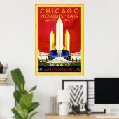 Poster Chicago ~ Vintage voyage (Bureau à domicile)
