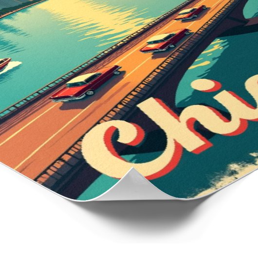 Poster Chicago – Vintage Waterfront (Coin)