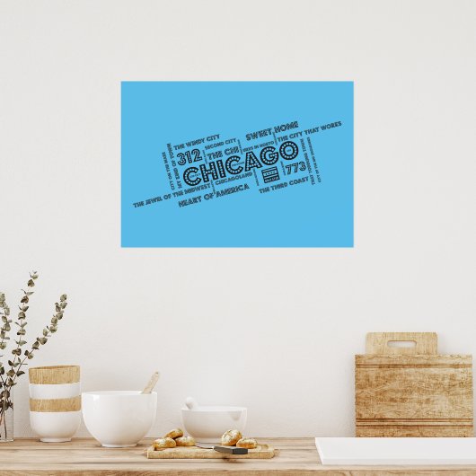 Poster Chicago Word Cloud (Cuisine)