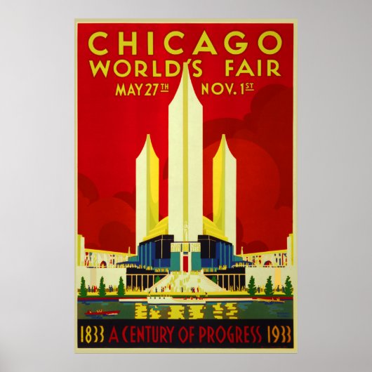 Poster Chicago world's fair a century of progress expo (Devant)