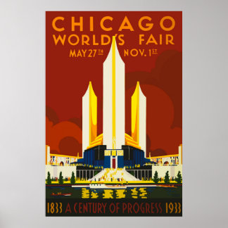Poster Chicago World's Fair Century of Progress 1933 Post