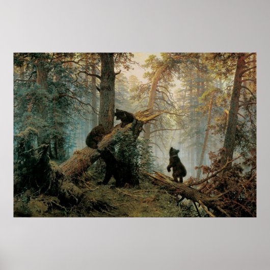 Poster Chichkine, Ivan - Matin dans une forêt de pins (Devant)
