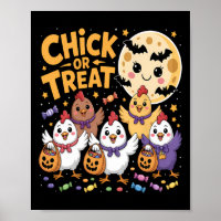 Chick Or Treat Halloween Lune Poulet Amusant