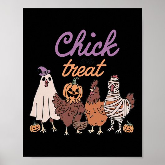 Poster Chick Ou Traitez Halloween Drôle Pour Les Amateurs (Devant)