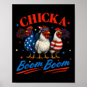 Poster Chicka Boom Boom Funny Patriotic Picken 4e De Ju