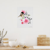 Poster Chickadee Black Capped Aquarelle Avec Dit (Cuisine)