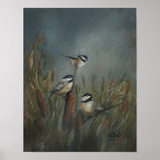 Poster Chickadees Pond (Devant)