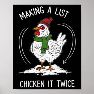 Poster Chicken Christmas Shirt, Making A List Chicken It 