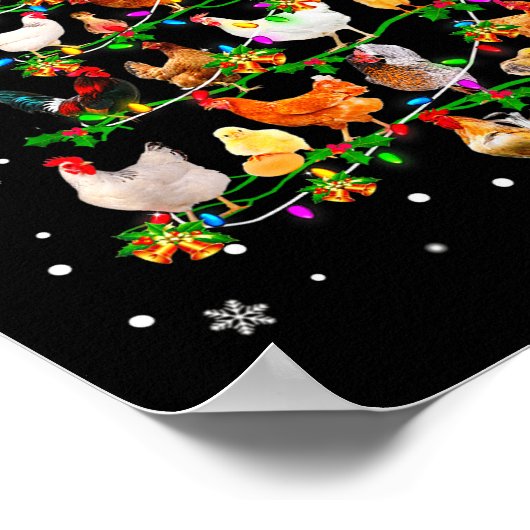 Poster Chicken Christmas Tree Ornament Decor Xmas (Coin)