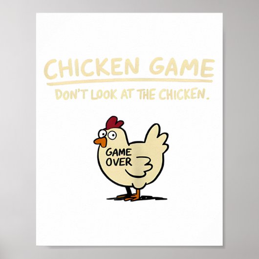 Poster Chicken Game Don't Look At The Chicken Funny Chick (Devant)