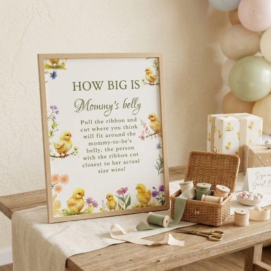 Poster Chicken How Big is maman's ventre Baby shower Jeu