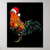 Poster Chicken Santa Christmas Tree Funny Chicken Lover C (Devant)