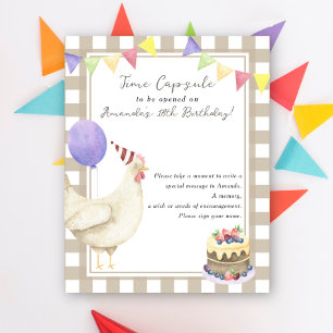 Poster Chicken Time Capsule 1er anniversaire sans sexe