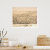 Poster Chico, CA. Carte panoramique 1871 (0272A) (Cuisine)