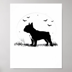 Poster Chien à Chien à Chien - Halloween Lune Silhouette