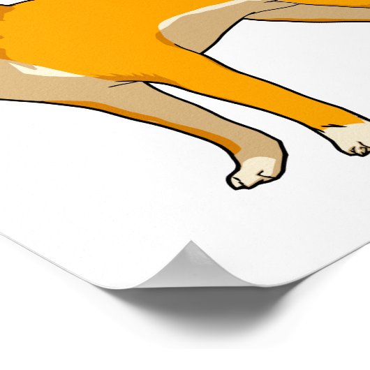 Poster Chien à écouter de la musique (Coin)