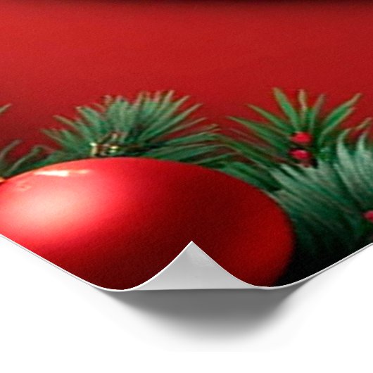 Poster Chien à Santa Hat entouré de Noël festif (Coin)