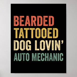 Poster Chien à tatouage à épaulettes Aimant Auto Mécaniqu