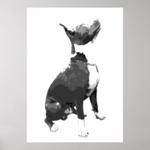 Chien à tête blanche et noir tendance