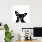Poster Chien adorable | Black French Bulldog Face (Bureau à domicile)