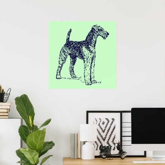 Poster Chien Airedale (Bureau à domicile)