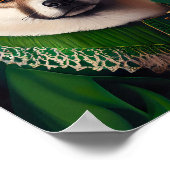 Poster Chien akita en tenue de la Saint Patrick's Day (Coin)