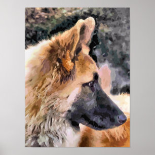 POSTER CHIEN ALLEMAND SHEPHERD
