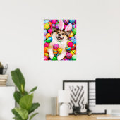 Poster Chien allongé sur des œufs de Pâques (Bureau à domicile)