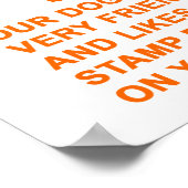 POSTER CHIEN AMI PAS DANGEREUX (ATTENTION) SIGNE (Coin)