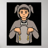 Poster Chien Animal ASL Geste Mains Sourde Perte d'auditi (Devant)