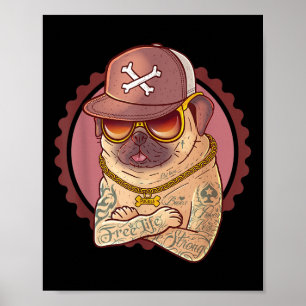 Poster Chien, Animal de compagnie, Tatouage, Rap _ Carlin