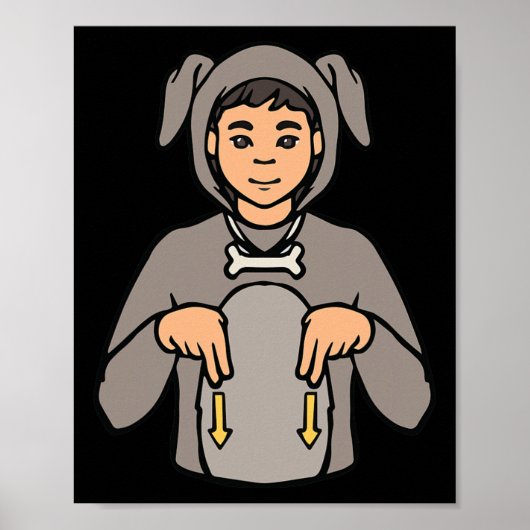 Poster Chien Animal Langue des signes Gesture Sourds Pert (Devant)