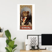 Poster Chien Antique Avec Monocle (Bureau à domicile)