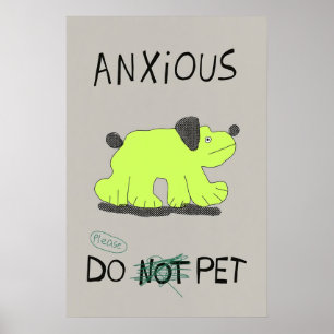 Poster Chien anxieux japonais Bauhaus abstrait formule