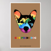 Poster Chien arc-en-ciel gay pride (Devant)