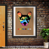 Poster Chien arc-en-ciel gay pride