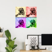 Poster Chien art musical quatre image scindé (Bureau à domicile)