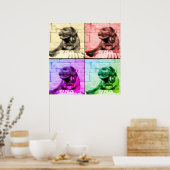 Poster Chien art musical quatre image scindé (Cuisine)
