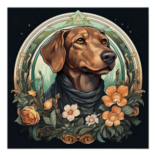 Poster Chien Art Nouveau