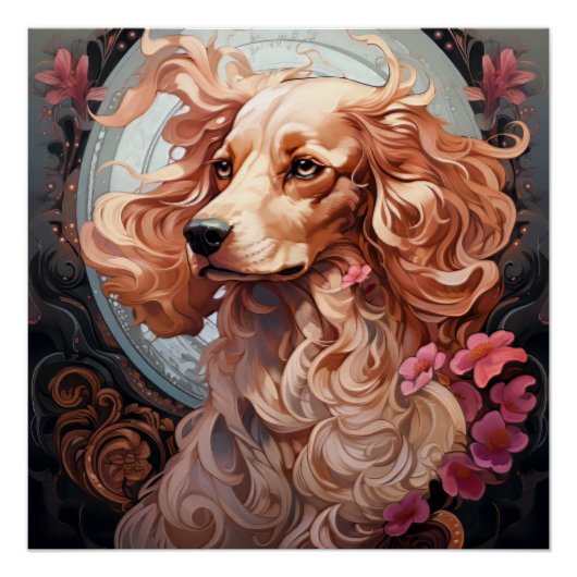 Poster Chien Art nouveau (Devant)