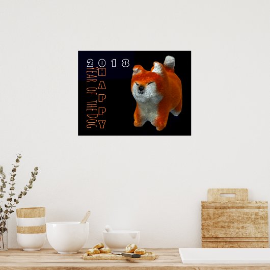Poster Chien Art numérique Shiba Puppy 3D Année 2018 P 24 (Cuisine)